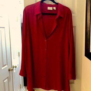 Chicos Womens Red blouse size 3